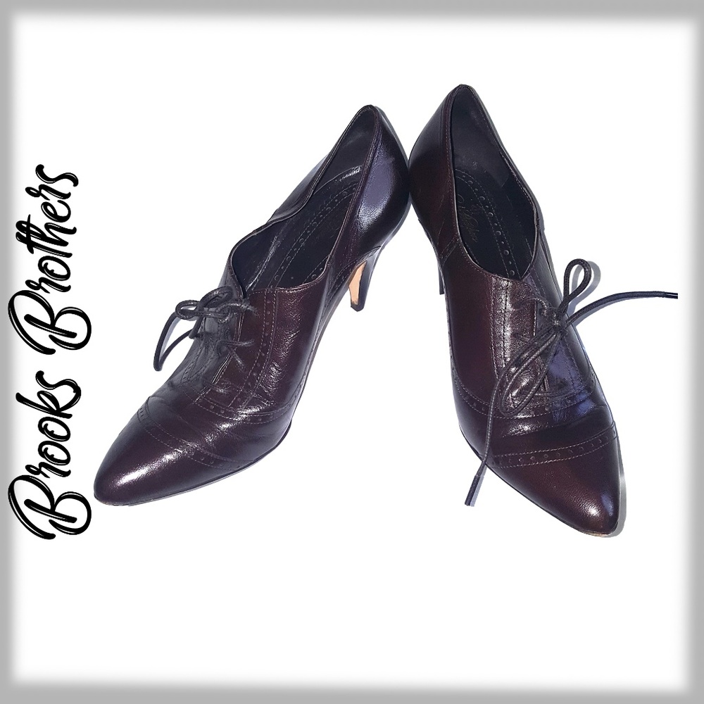 BROOKS BROTHERS Brown Lace-up Ankle Boot - 8